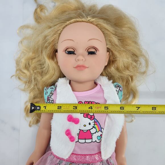 My Life 18" Blonde Doll Hello Kitty outfit - ADORABLE!!! open & close blue eyes - Picture 5 of 13